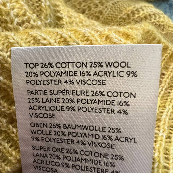 Anthropologie Women's Sweater Size XS in Yellow Green Partial Wool Blend - Picture 5 of 6